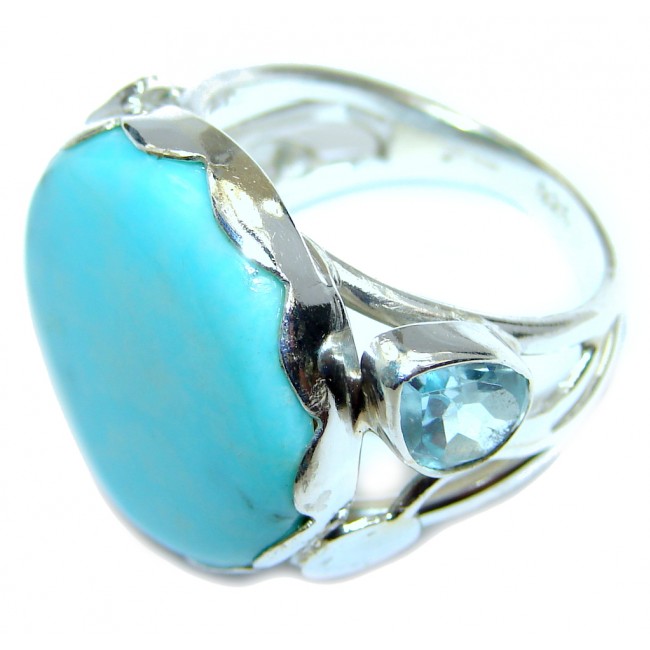 Amazing AAA quality Blue Sleeping Beauty Turquoise Sterling Silver Ring s. 8