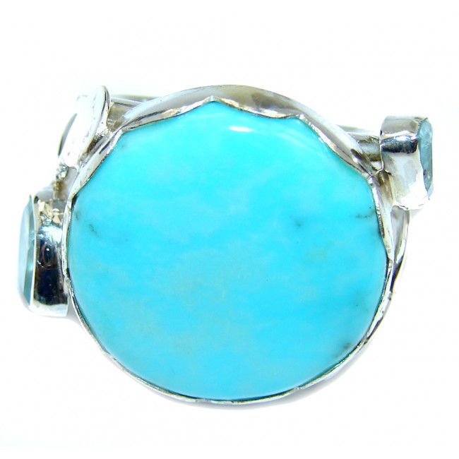 Amazing AAA quality Blue Sleeping Beauty Turquoise Sterling Silver Ring s. 8