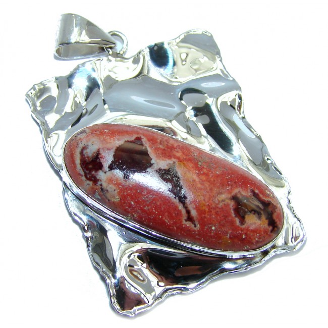 Secret Beauty Modern Mexican Fire Opal Sterling Silver Pendant