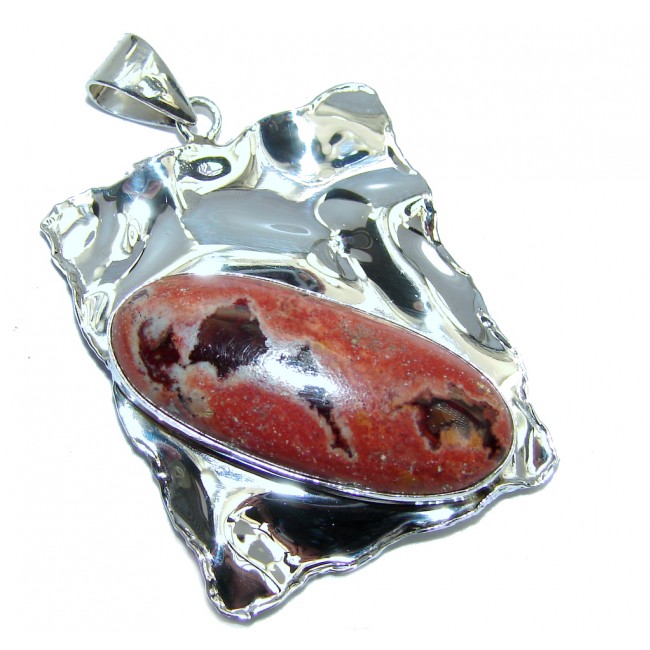 Secret Beauty Modern Mexican Fire Opal Sterling Silver Pendant
