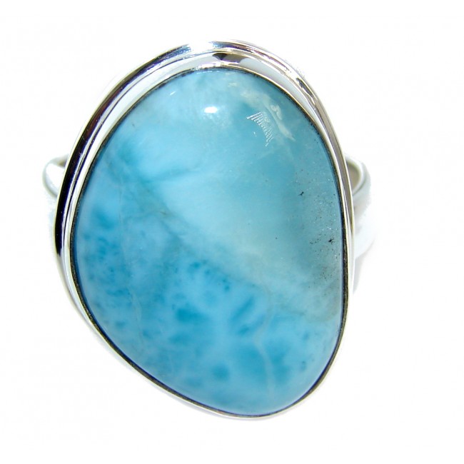 Amazing AAA quality Blue Larimar Sterling Silver Ring s. 8