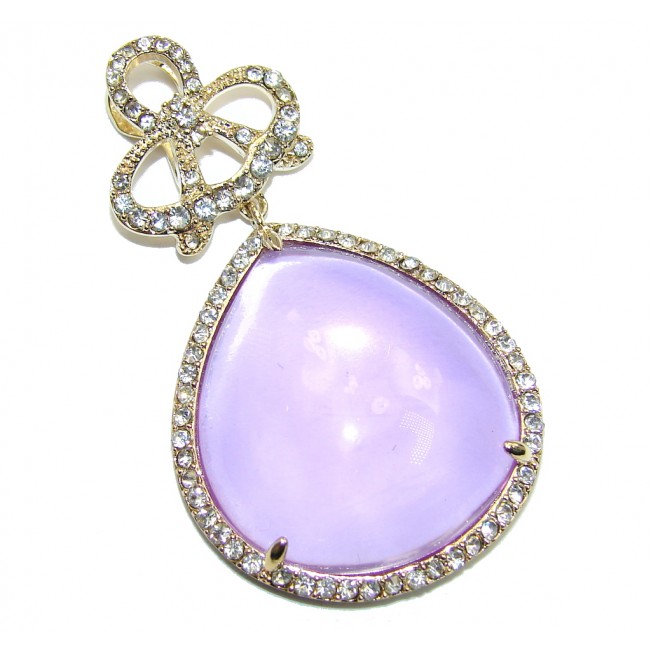 Hollywood Style Purple Amethyst Gold over Sterling Silver Pendant