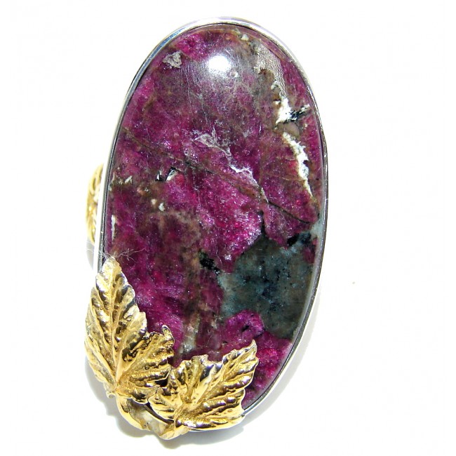 Natural AAA Russian Eudialyte Gold over Sterling Silver Ring s. 7 adjustable