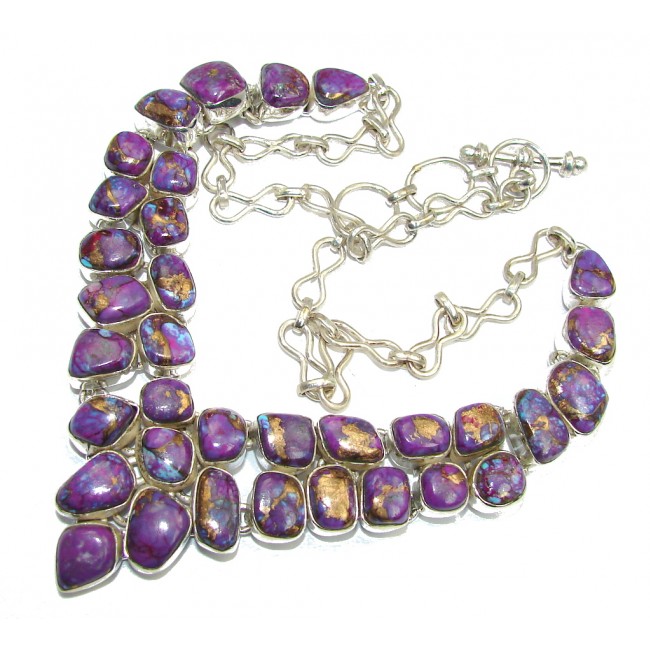 Lavender Dream AAA Purple Copper Turquoise Sterling Silver Necklace