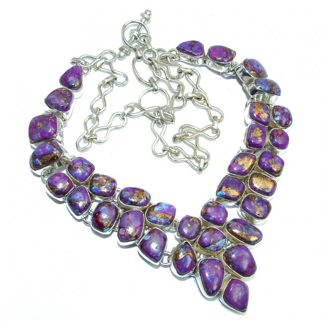 Lavender Dream AAA Purple Copper Turquoise Sterling Silver Necklace