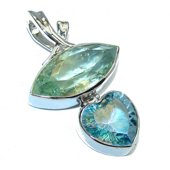Sublime Green Amethyst Magic Topaz Sterling Silver Pendant