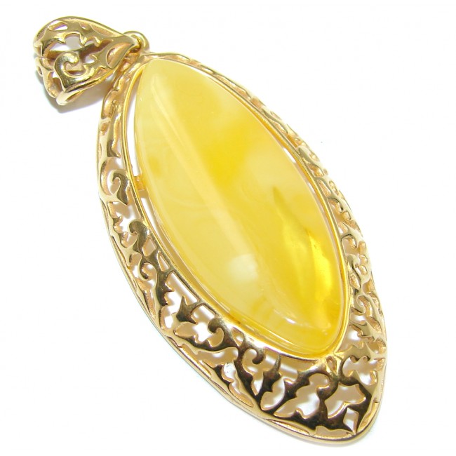 Butterscotch Baltic Polish Amber Gold plated over Sterling Silver Pendant