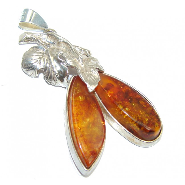 Perfect Couple Baltic Amber Sterling Silver Pendant