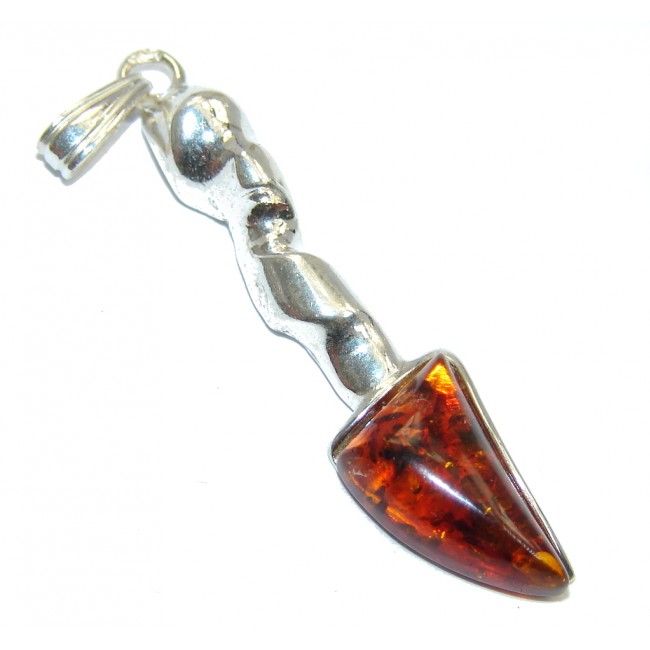 Perfect Thunderstorm Amber Sterling Silver Pendant