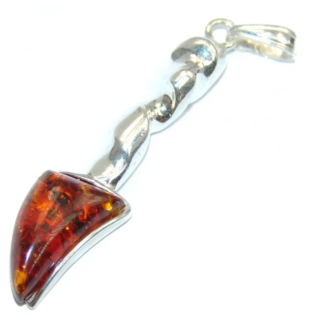 Perfect Thunderstorm Amber Sterling Silver Pendant