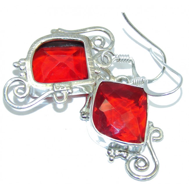 Perfect Red Quartz Sterling Silver earrings