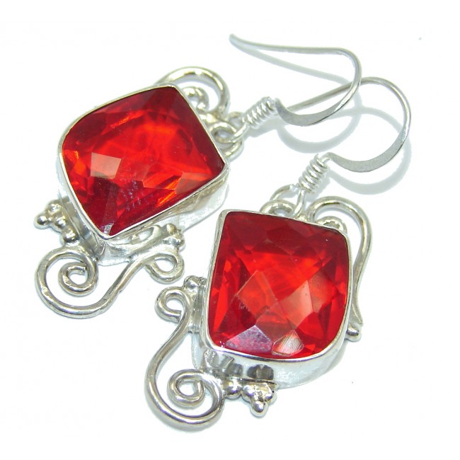 Perfect Red Quartz Sterling Silver earrings