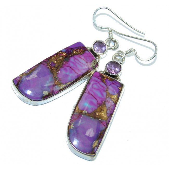 Perfect Purple Turquoise Amethyst Sterling Silver earrings