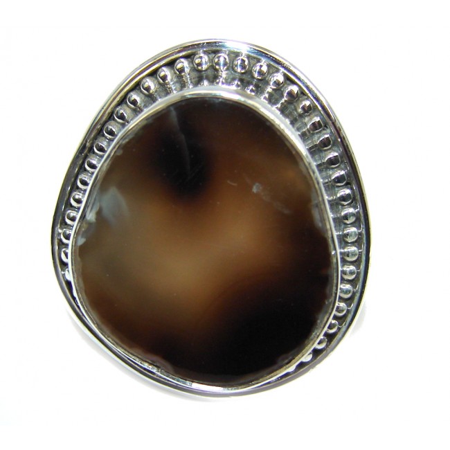 Genuine Botswana Agate Sterling Silver ring s. 9