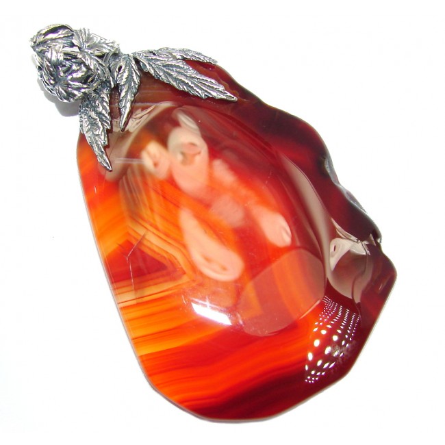 Perfect Storm Moss Botswana Agate Sterling Silver Pendant