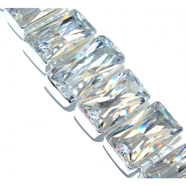 Chunky Cubic Zirconia Sterling Silver Bracelet