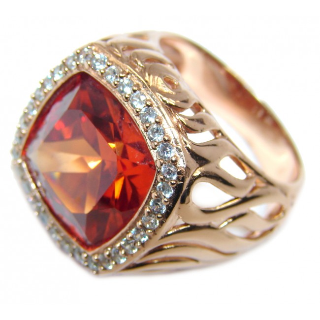 Golden Topaz Rose Gold plated over Sterling Silver ring s. 9
