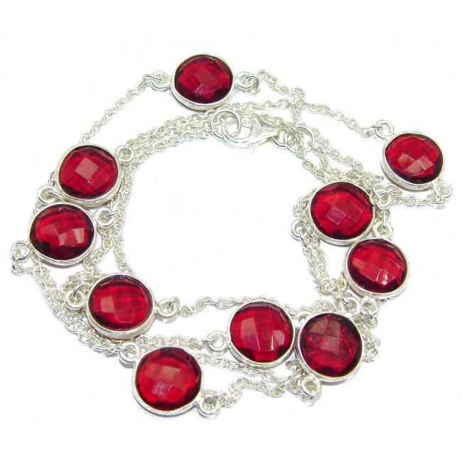 36 inches Red Passion Sterling Silver Necklace