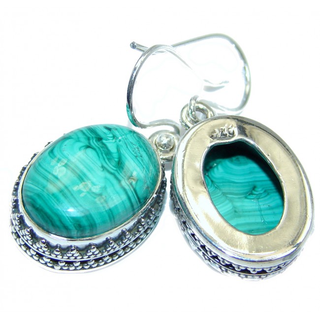 New Amazing Design AAA Green Malachite Sterling Silver earrings