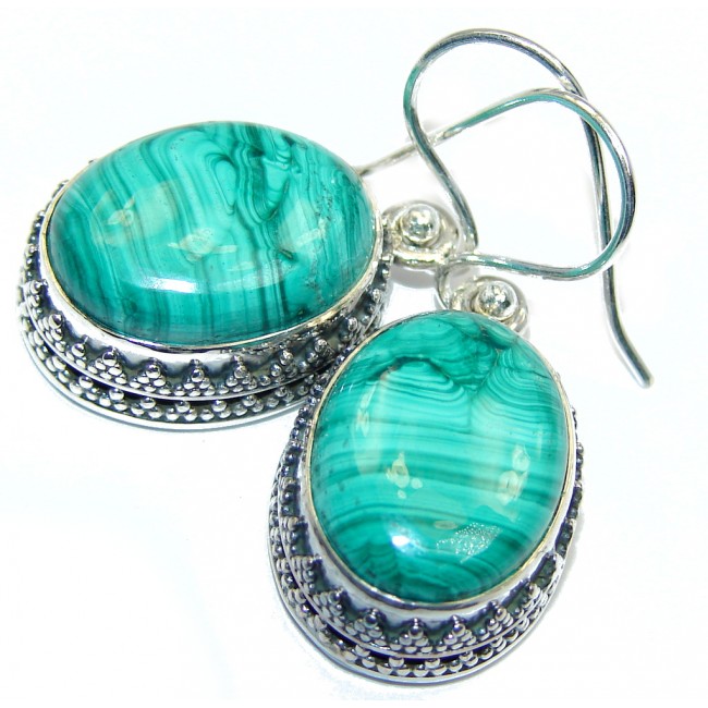 New Amazing Design AAA Green Malachite Sterling Silver earrings
