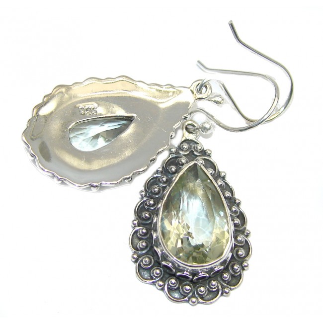 Amazing Creation Green Amethyst Sterling Silver earrings