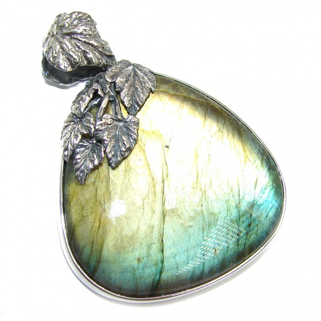 Just incredible Inner Fire Labradorite Hand Made Sterling Silver Pendant