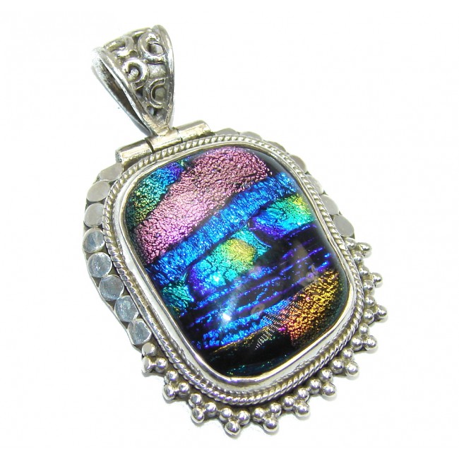 Exotic Mexican Dichroic Glass Sterling Silver pendant