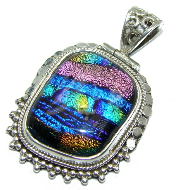 Exotic Mexican Dichroic Glass Sterling Silver pendant