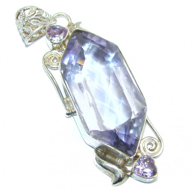 Perfect combination Lilac Quartz Sterling Silver Pendant