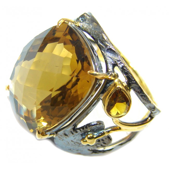 Summer Blast natural Citrinel Gold Rhodium plated over Sterling Silver Ring s. 9