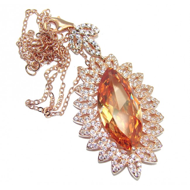 Elegant Style created Morganite Gold over Sterling Silver necklace