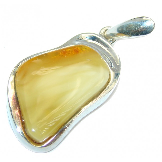 Simple Beauty Butterscotch Baltic Polish Amber Sterling Silver Pendant