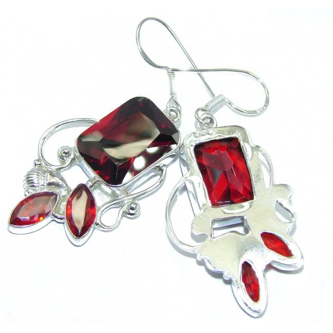 Great Red Cubic Zirconia Sterling Silver earrings