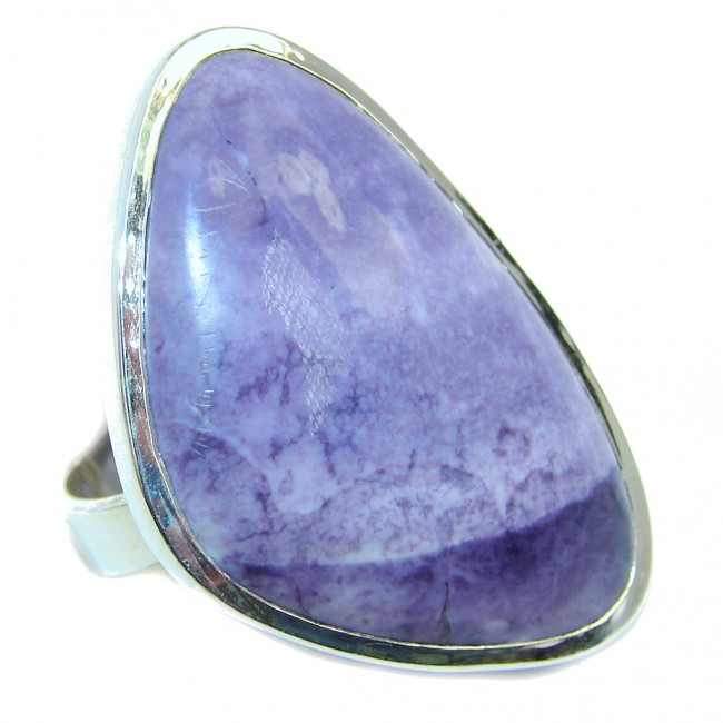 Amazing Purple Tiffany Jasper Sterling Silver ring s. 8 1/4