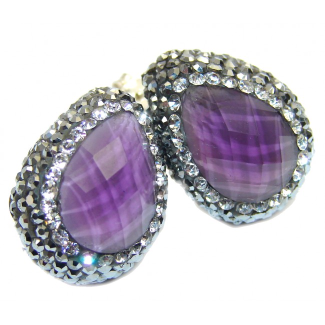 Perfect Purple Amethyst Spinel Sterling Silver earrings