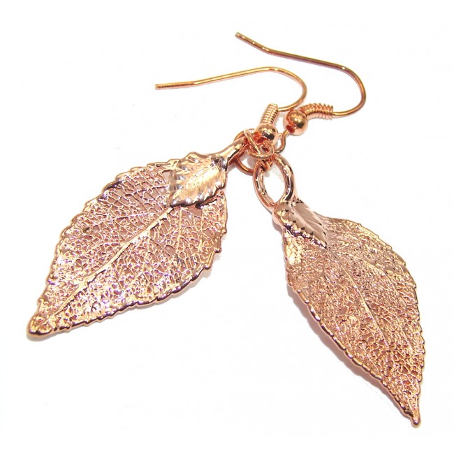 Stylish Leaf copper plated over Sterling Silver earrings