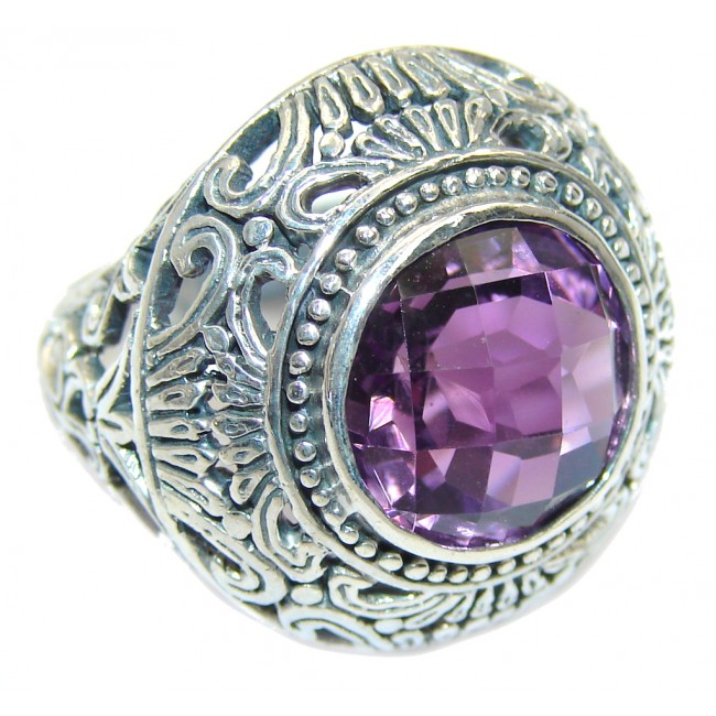 Amazing Amethyst Sterling Silver hand crafted Ring size 6