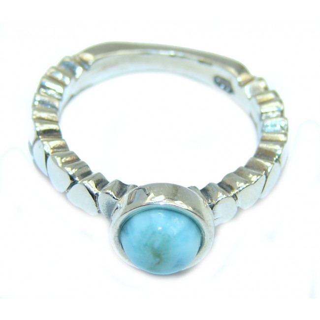 Genuine Petite AAA Blue Larimar Sterling Silver Ring s. 5 3/4