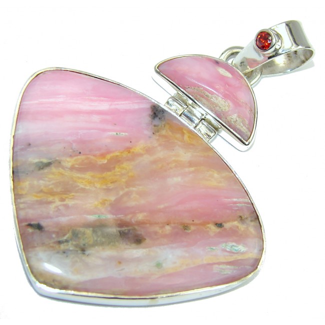 Gracious AAA Pink Opal Sterling Silver pendant