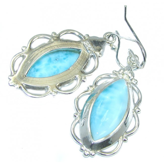 Caribbean Beauty AAA Blue Larimar d Sterling Silver earrings
