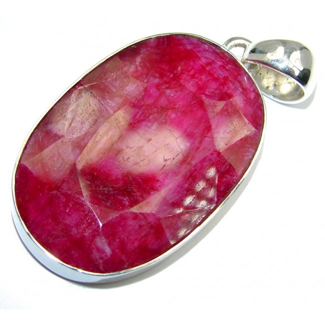 Simple Style Kashmire Ruby Sterling Silver Pendant
