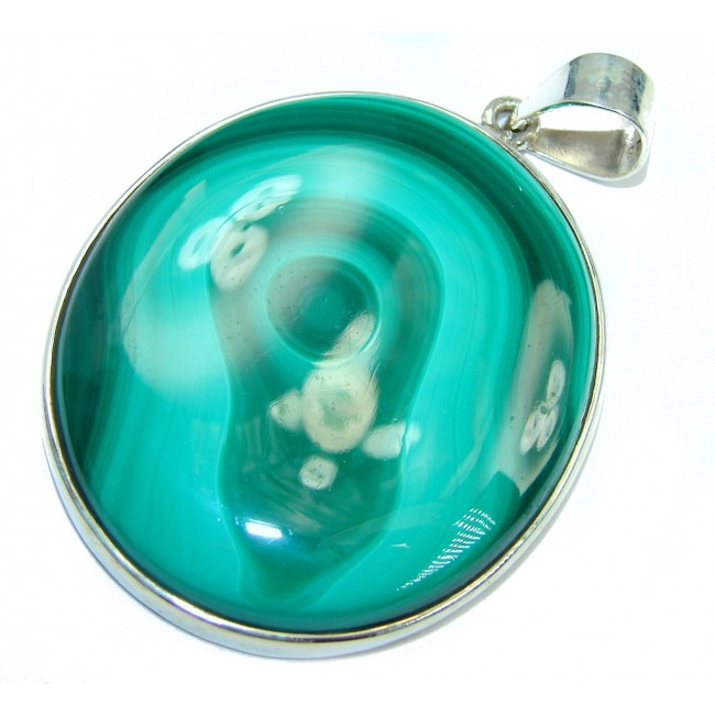 AAA quality Green Malachite Sterling Silver Pendant