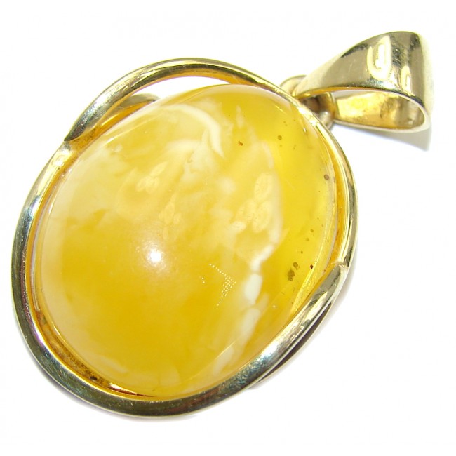 Genuine Polish Butterschotch Amber Gold over Sterling Silver Pendant