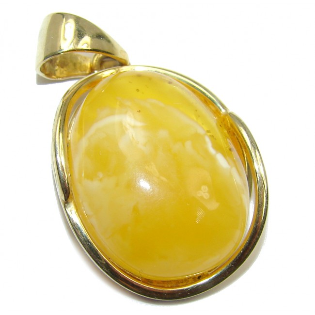 Genuine Polish Butterschotch Amber Gold over Sterling Silver Pendant