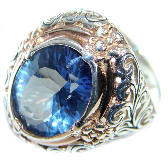 created Tanzanite Rose Gold plated Sterling Silver Ring s. 8