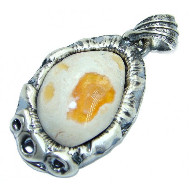 Mexican Fire Opal Sterling Silver handmade Pendant