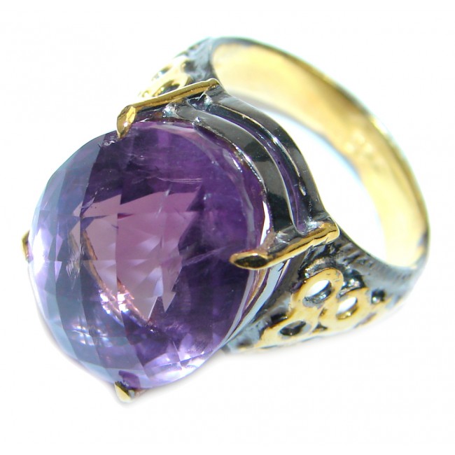 Sublime Amethyst Gold Rhodium over Sterling Silver ring size 7