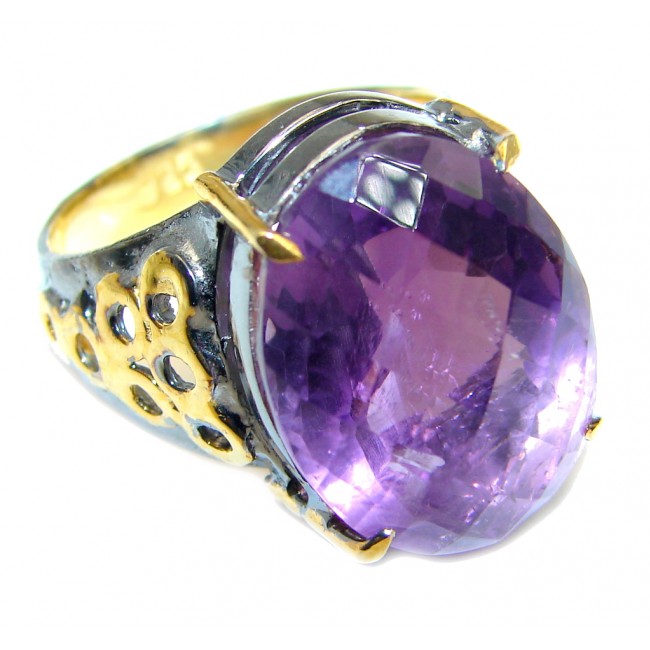 Sublime Amethyst Gold Rhodium over Sterling Silver ring size 7