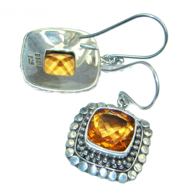 Perfect Pear Shape Golden Quartz Sterling Silver earrings