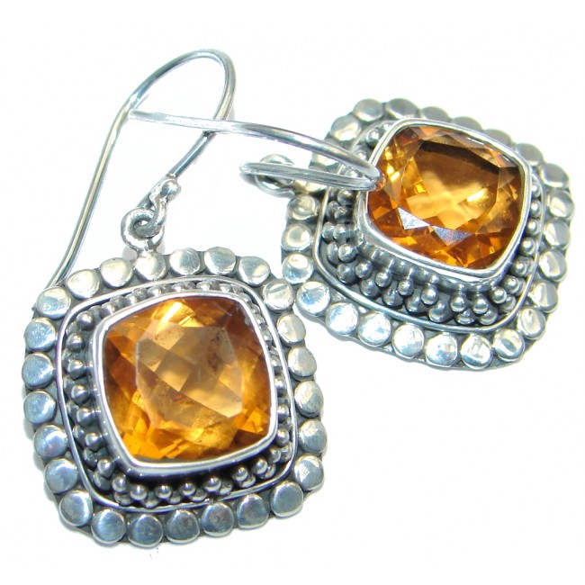 Perfect Pear Shape Golden Quartz Sterling Silver earrings